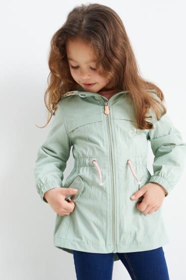 Kinder - Jacke mit Kapuze - gefüttert - wasserabweisend - hellgrün