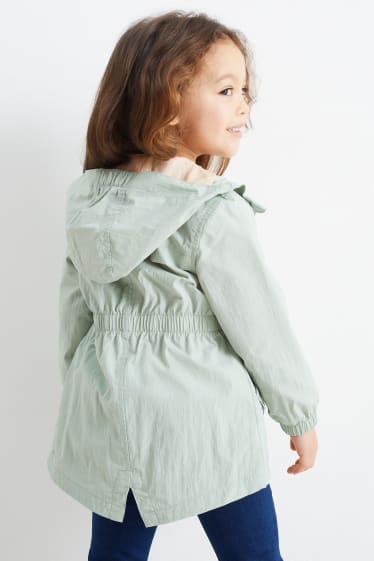 Kinder - Jacke mit Kapuze - gefüttert - wasserabweisend - hellgrün