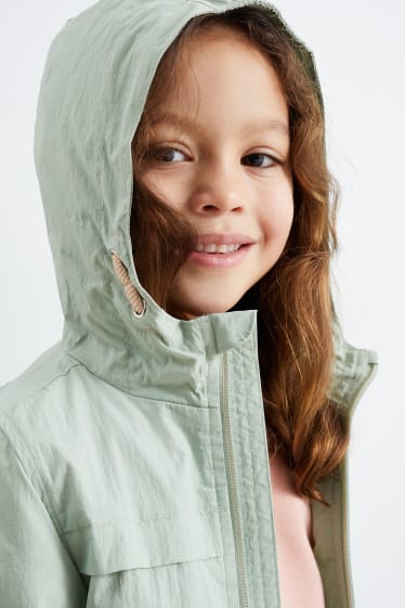 Children - Jacket with hood - lined - water-repellent - light green