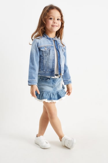 Enfants - La Reine des Neiges - jupe en jean avec ceinture - jean bleu clair