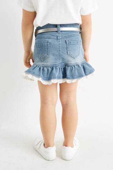 Children - Frozen - denim skirt with belt - denim-light blue