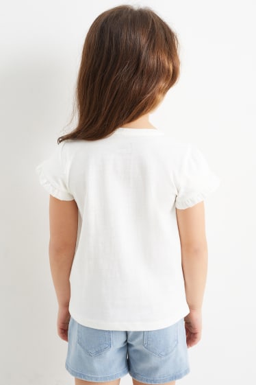 Dětské - Motivy motýla - souprava - tričko s krátkým rukávem a taška - 2dílná - bílá