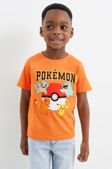 Kinderen - Set van 3 - Pokémon - T-shirt - oranje