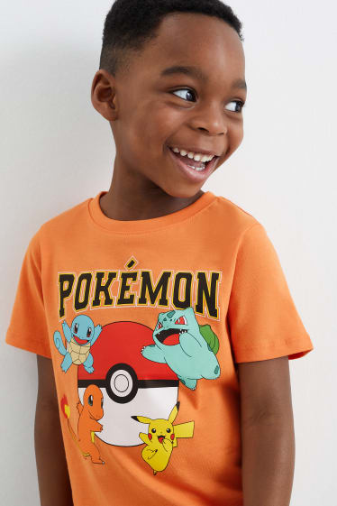 Niños - Pack de 3 - Pokémon - camisetas de manga corta - naranja