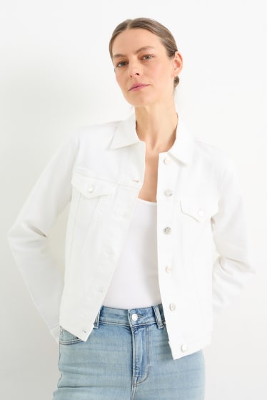 Femei - Jachetă din denim - alb