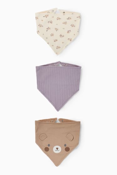 Nadó nen - Paquet de 3 - ossets - pitet bandana per a nadó - violeta clar