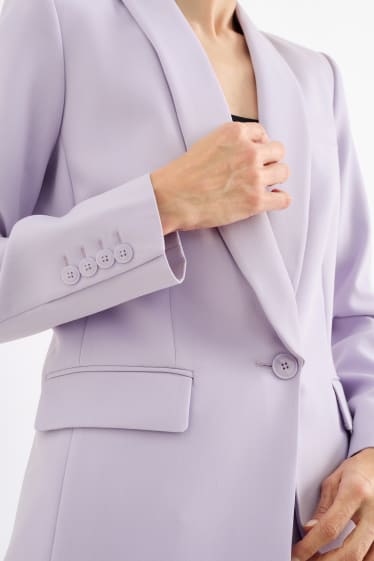 Women - Long blazer - regular fit - lined - light violet