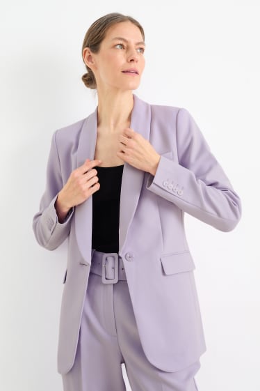 Femei - Blazer lung - regular fit - căptușit - violet deschis