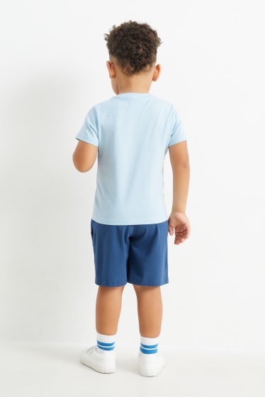 Enfants - Safari - ensemble - 2 T-shirts et 2 shorts - 4 pièces - bleu clair