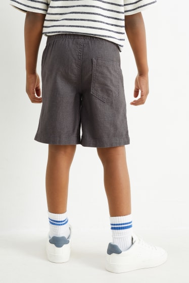 Children - Shorts - linen blend - dark gray
