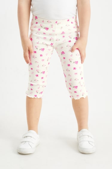 Bambini - Confezione da 3 - leggings capri - verde / rosa