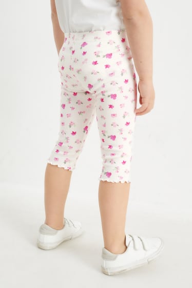 Bambini - Confezione da 3 - leggings capri - verde / rosa