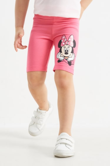 Enfants - Lot de 3 paires - Minnie Mouse - cyclistes - blanc / rose
