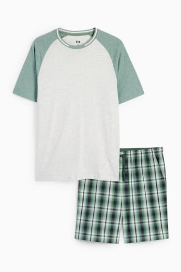 Bărbați - Pijama scurtă - verde deschis