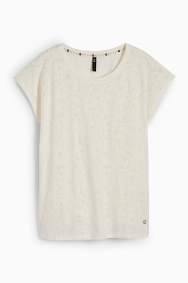Donna - T-shirt sportiva - bianco crema