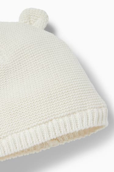 Unisexe - Bonnet pour bébé - blanc crème