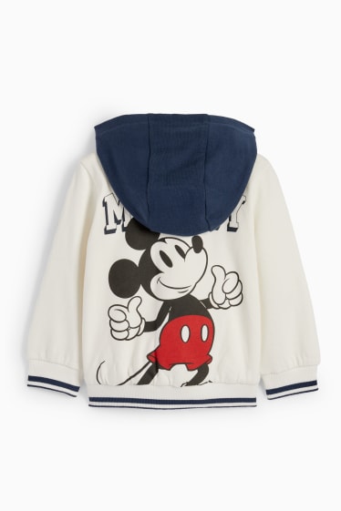 Babys - Mickey Mouse - babycollegejas met capuchon - crème wit