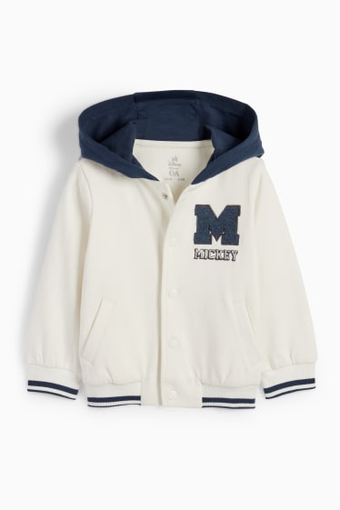 Babies - Mickey Mouse - baby varsity jacket with hood - cremewhite
