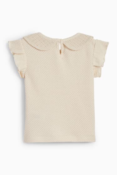 Dětské - Tričko s krátkým rukávem - s motivy květin - krémově bílá