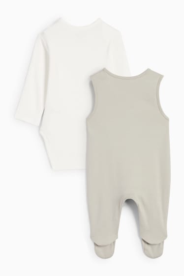 Babies - Elephant - romper set - 2 piece - white / beige