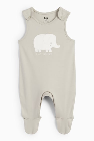 Bebés - Elefante - conjunto de pelele - 2 piezas - blanco / beis