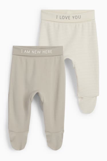 Bébés - Lot de 2 - koala - pantalons nouveau-né - beige