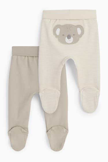 Neonati - Confezione da 2 - koala - pantaloni neonati - beige