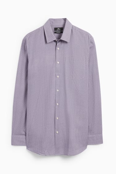 Heren - Business-overhemd - regular fit - kent - gemakkelijk te strijken - paars