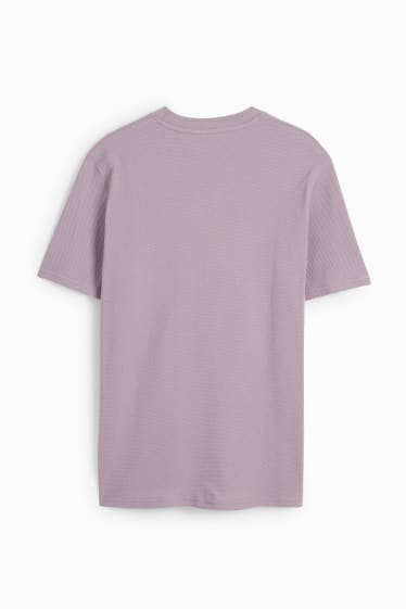 Uomo - T-shirt - in materiale tramato - viola chiaro