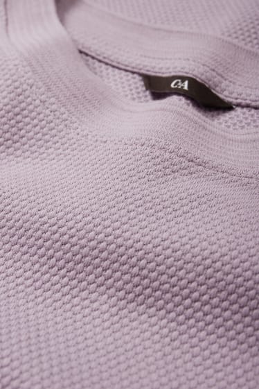Uomo - T-shirt - in materiale tramato - viola chiaro