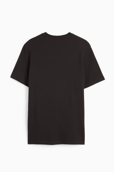 Heren - T-shirt - met structuur - zwart