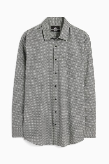Heren - Business-overhemd - regular fit - kent - gemakkelijk te strijken - antraciet
