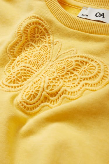 Kinder - Schmetterling - Sweatshirt - gelb