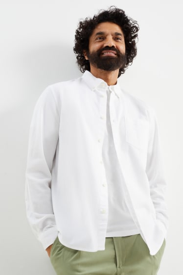 Herren - Oxford Hemd - Regular Fit - Button-down - weiß