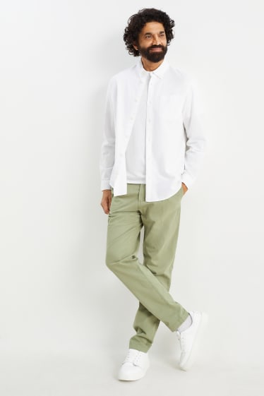 Men - Oxford shirt - regular fit - button-down collar - white