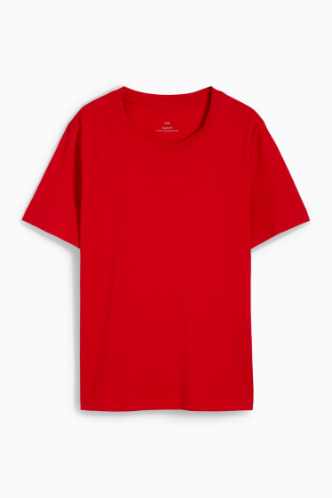 Kobiety - T-shirt basic - ciemnoczerwony