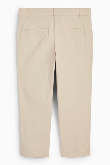 Women - Capri trousers - mid-rise waist - slim fit - light beige