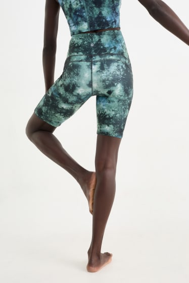 Mujer - Shorts funcionales de ciclismo - 4 Way Stretch - estampados - verde menta