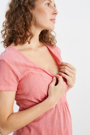 Kobiety - Letnia piżama do karmienia piersią - ciemnoróżowy