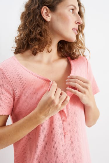 Femmes - Chemise de nuit d'allaitement - rose