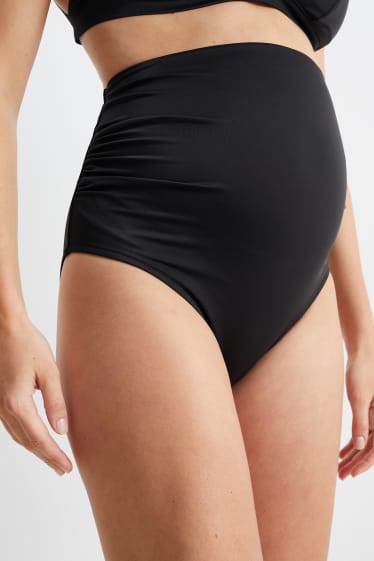 Dámské - Těhotenský spodní díl bikin - high waist - LYCRA® XTRA LIFE™ - černá