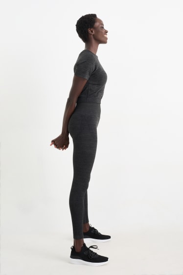 Femmes - Legging de sport - sans coutures - protection UV - gris foncé