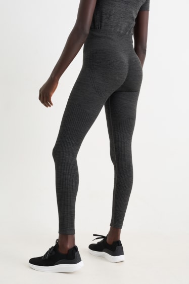 Mujer - Leggings deportivos - sin costuras - protección UV - gris oscuro