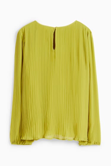 Dames - Plissé-blouse - lichtgroen