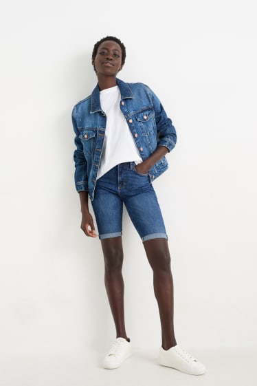 Femmes - Bermudas en jean - mid waist - LYCRA® - jean bleu
