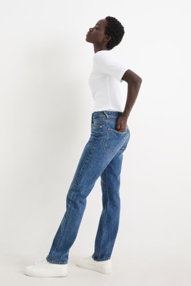 Dames - Straight jeans - mid waist - jeansblauw