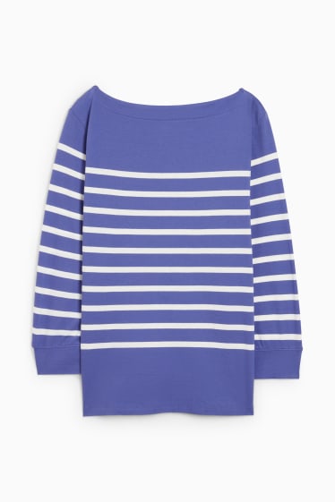 Women - Long sleeve top - striped - purple