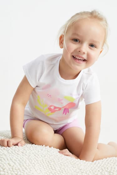 Bambini - Confezione da 2 - pigiama corto - tucani - 4 pezzi - bianco / rosa