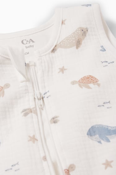 Babys - Meerestiere - Baby-Musselin-Schlafsack - 6-18 Monate - cremeweiss