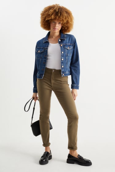 Mujer - Slim jeans - high waist - LYCRA® - caqui